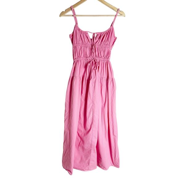 Ciao Lucia Fabia Pink Sleeveless Ruched Barbiecore Party Midi Dress Size Small - Picture 6 of 15